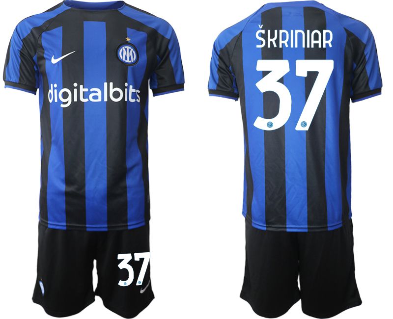 Men 2022-2023 Club Inter Milan home blue #37 Soccer Jersey